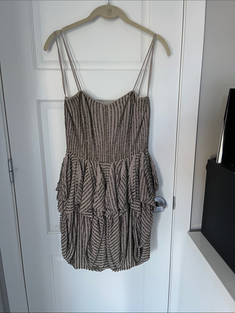 NWT French Connection Samara Sequins Strapless Mini Dress Tink Pink - Size 0